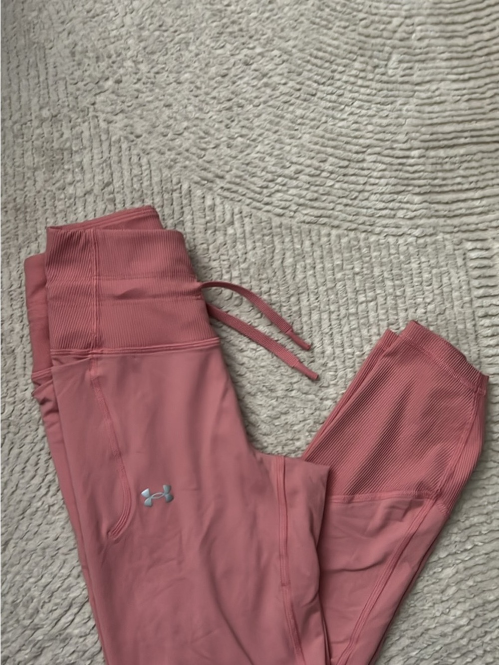 Under Armour Rose Pink Ribbed Performance Leggings